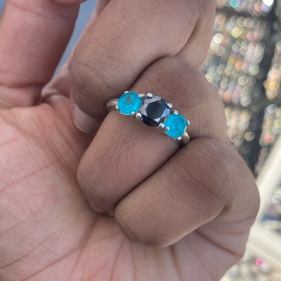 THREE-STONE RING - HANDCRAFTED - Picture 3 of 7